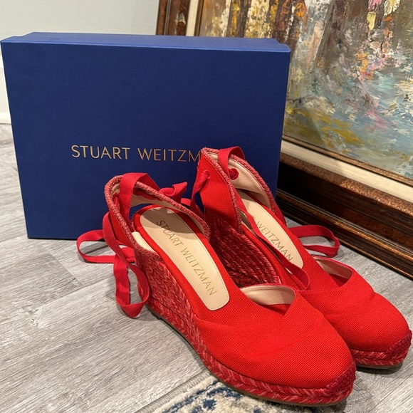 SOLD!!! BRAND NEW IN BOX STUART WEITZMAN RED ESPADRILLES - Picture 3 of 8